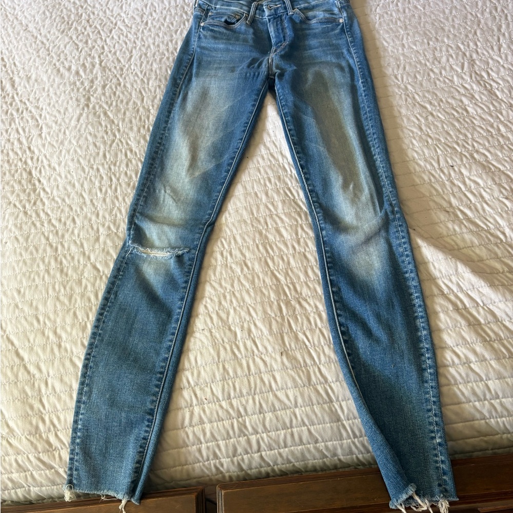 Classic Blue Distressed Women's Jeans